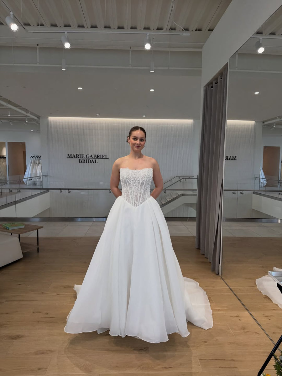 Sophia at Marie Gabriel Couture Bridal, shared on Instagram