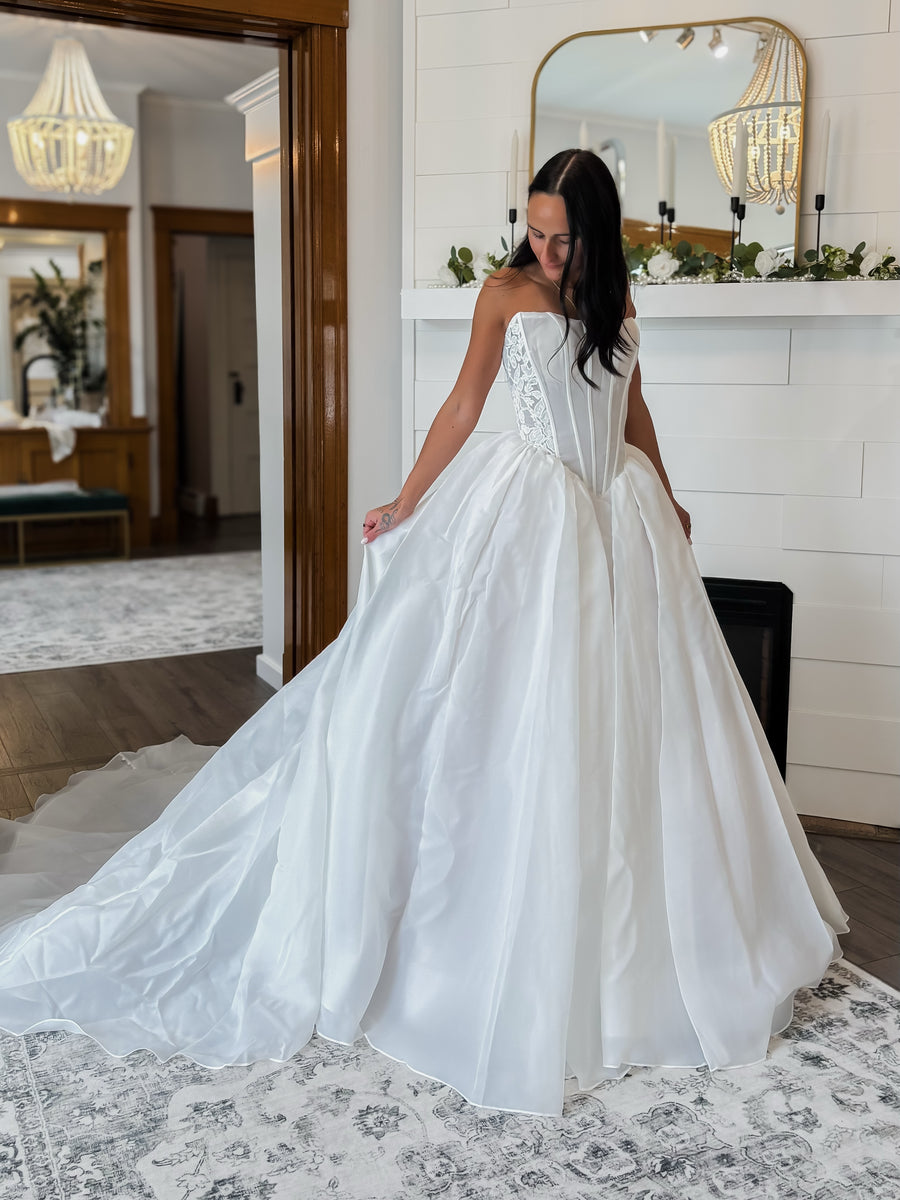 Ferrara at Wild Rose Wedding Boutique, shared on Instagram