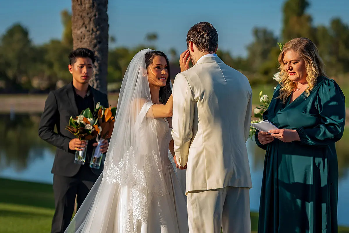 Real Bride Aye's Romantic Scottsdale Wedding in the CASEY Gown | Eddy K Bride