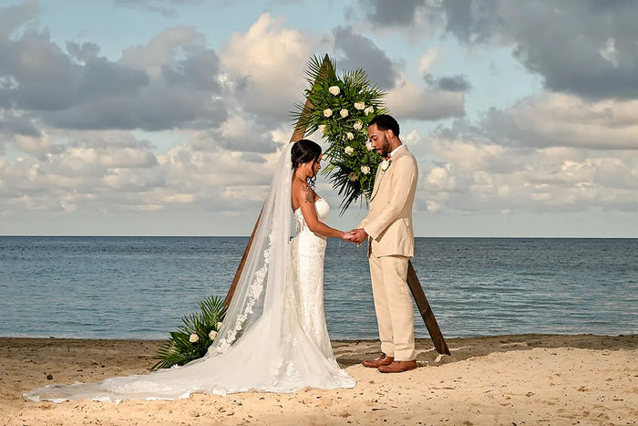 Real Bride Bianca's Intimate Beach Elopement in the GRAZIA Gown | Eddy K Bride