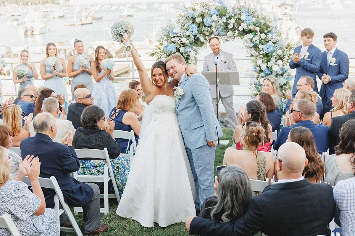 Real Bride Madison's Timeless Coastal Massachusetts Wedding in the GABRIELLE Gown | Eddy K Bride