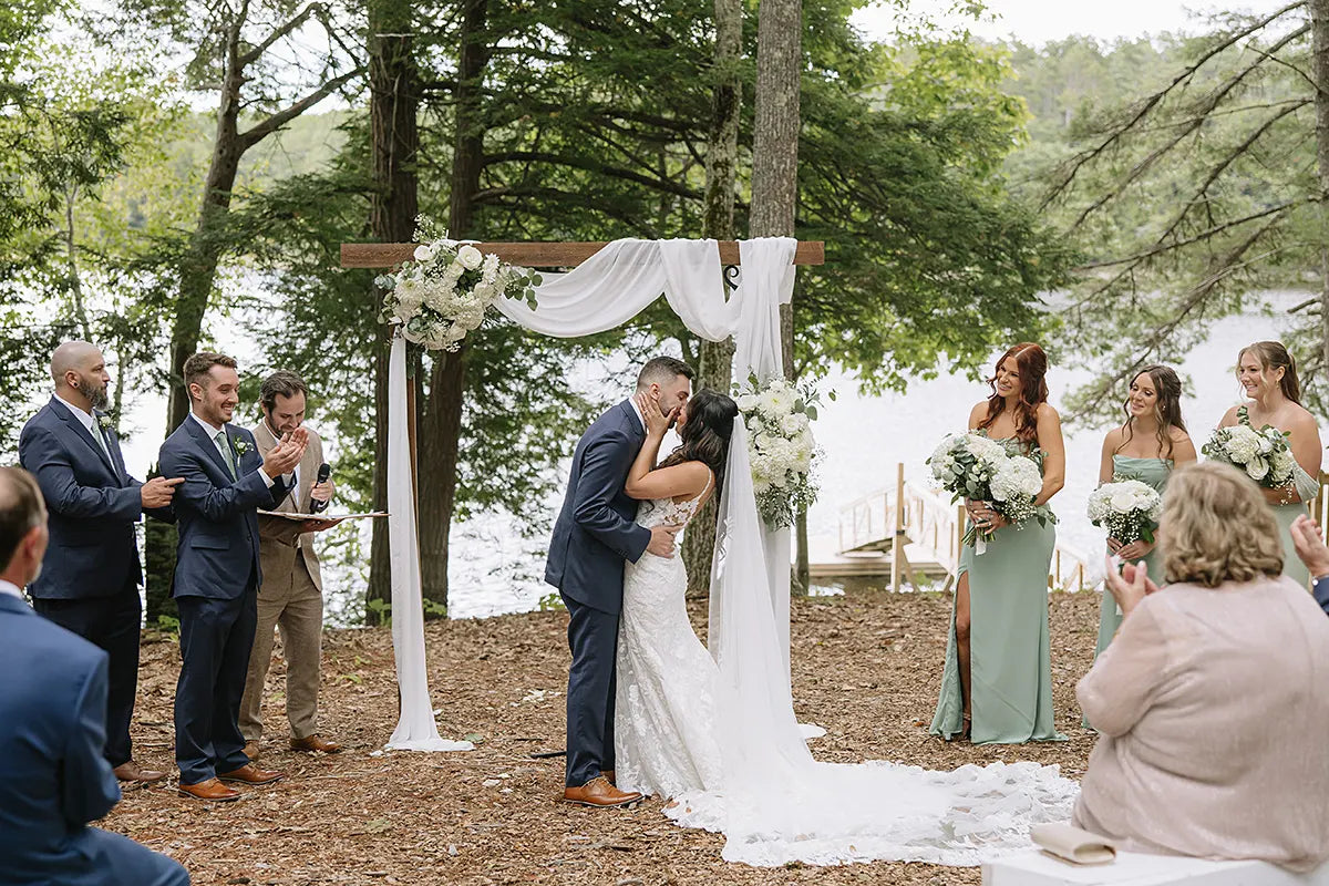 Real Bride Tori's Rustic Barn Wedding in the AMAIA Gown | Eddy K Bride