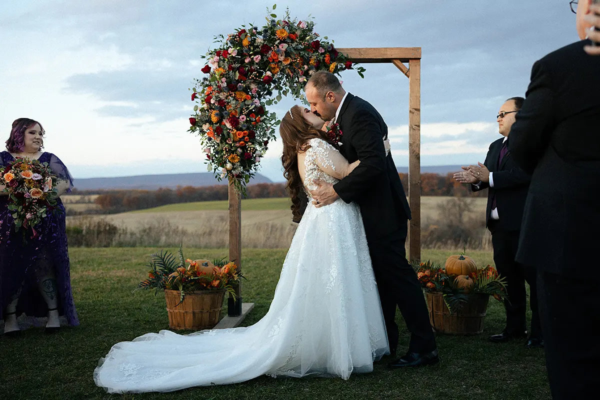 Real Bride Amanda's Garden Wedding in the LILLIAN Gown | Eddy K Bride