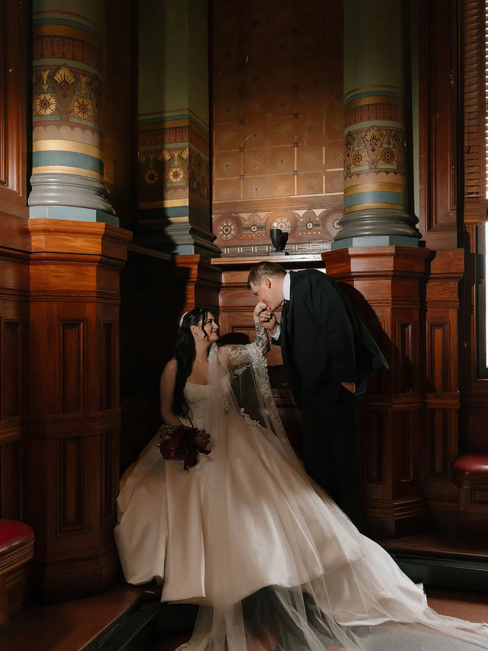 Real Bride Katie's Dark Romantic Wedding in the ELOWYN Gown | Eddy K Bride