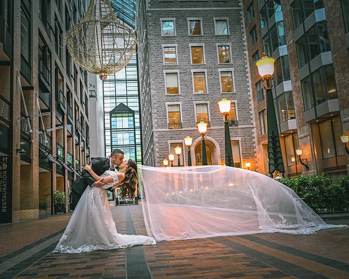 Real Bride Meagan's Disney Princess Montreal Wedding in the ADORA Gown & MAISY Reception Dress | Eddy K Bride