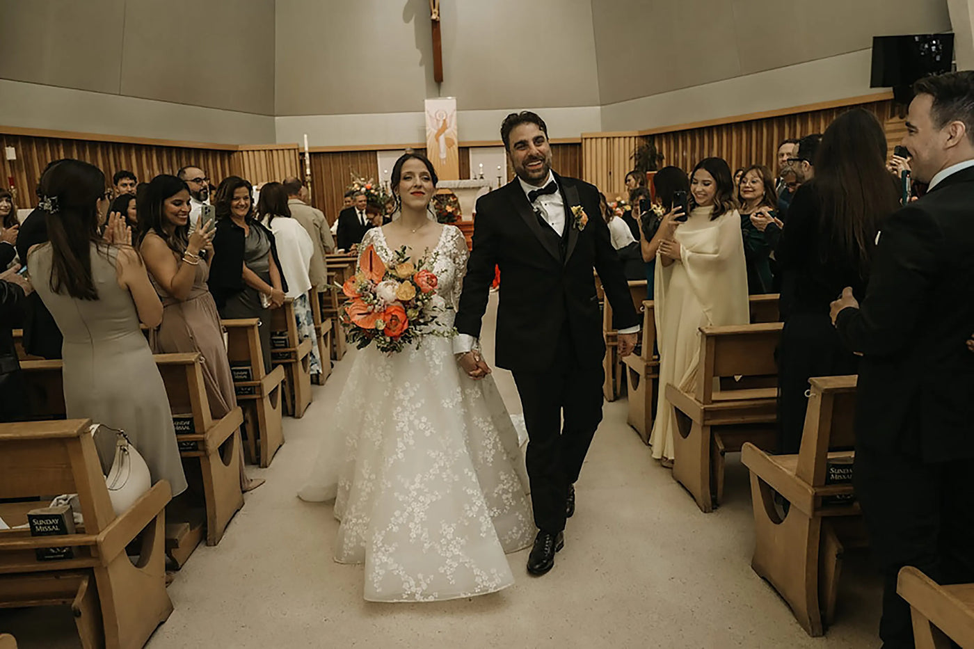 Real Bride Andrea's Classic Church Wedding in the SYBIL Gown | Eddy K Bride