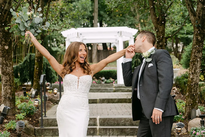 Real Bride Paige's New Jersey Estate Wedding in the LYSETTE Gown | Eddy K Bride