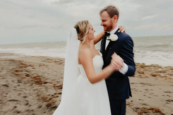 Real Bride Carly's Beachside Florida Wedding in the JULIE Gown | Eddy K Bride