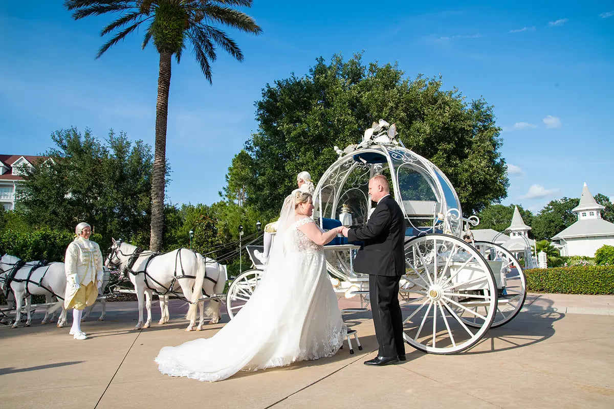 Real Bride Kayleigh's Disney World Fairytale Wedding in the ADORA Off-Shoulder Lace Gown | Eddy K Bride